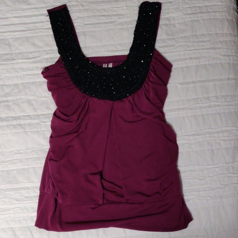 Purple and black fashion top